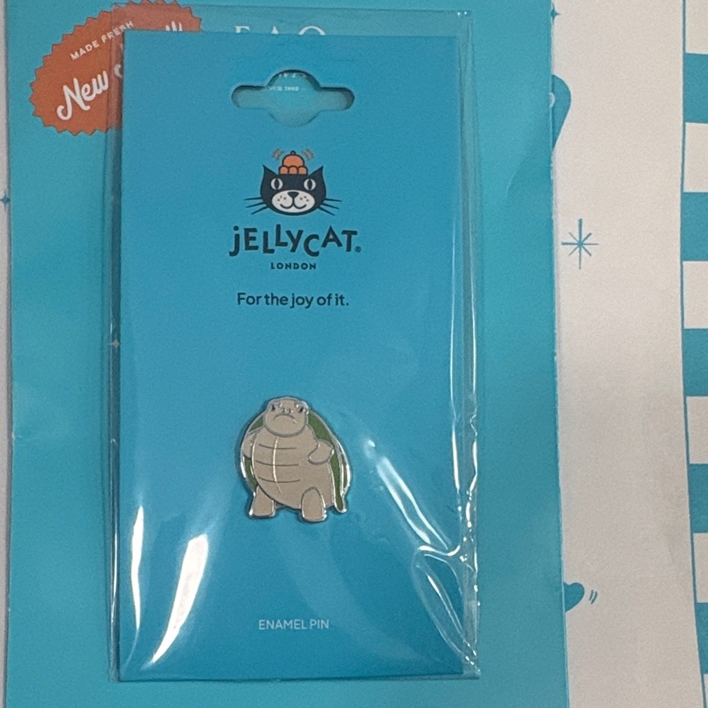 Jellycat Genuine Turtle Enamel Pin. PURRKS only. Ships next day.